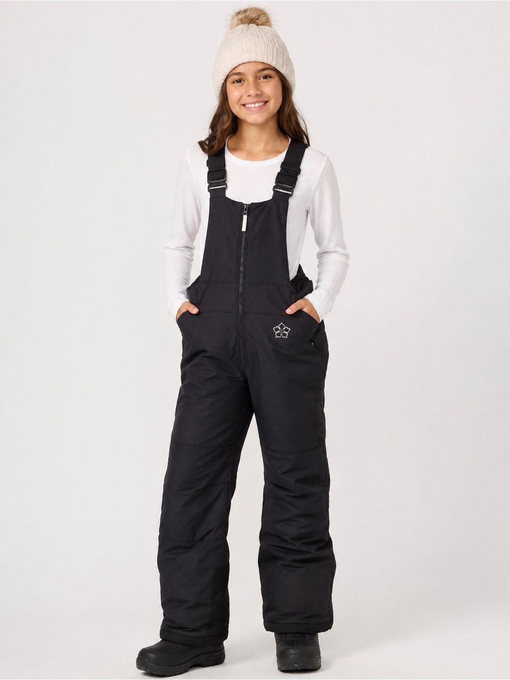 Columbia Vertex Girls Black Insulated Snow Bib Overalls Size 10/12
